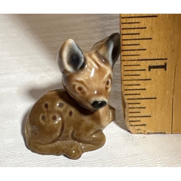 Wade Whimsies England Brown Glazed Miniature Fawn Figurine  Red Rose Tea Minatur - Picture 5 of 5